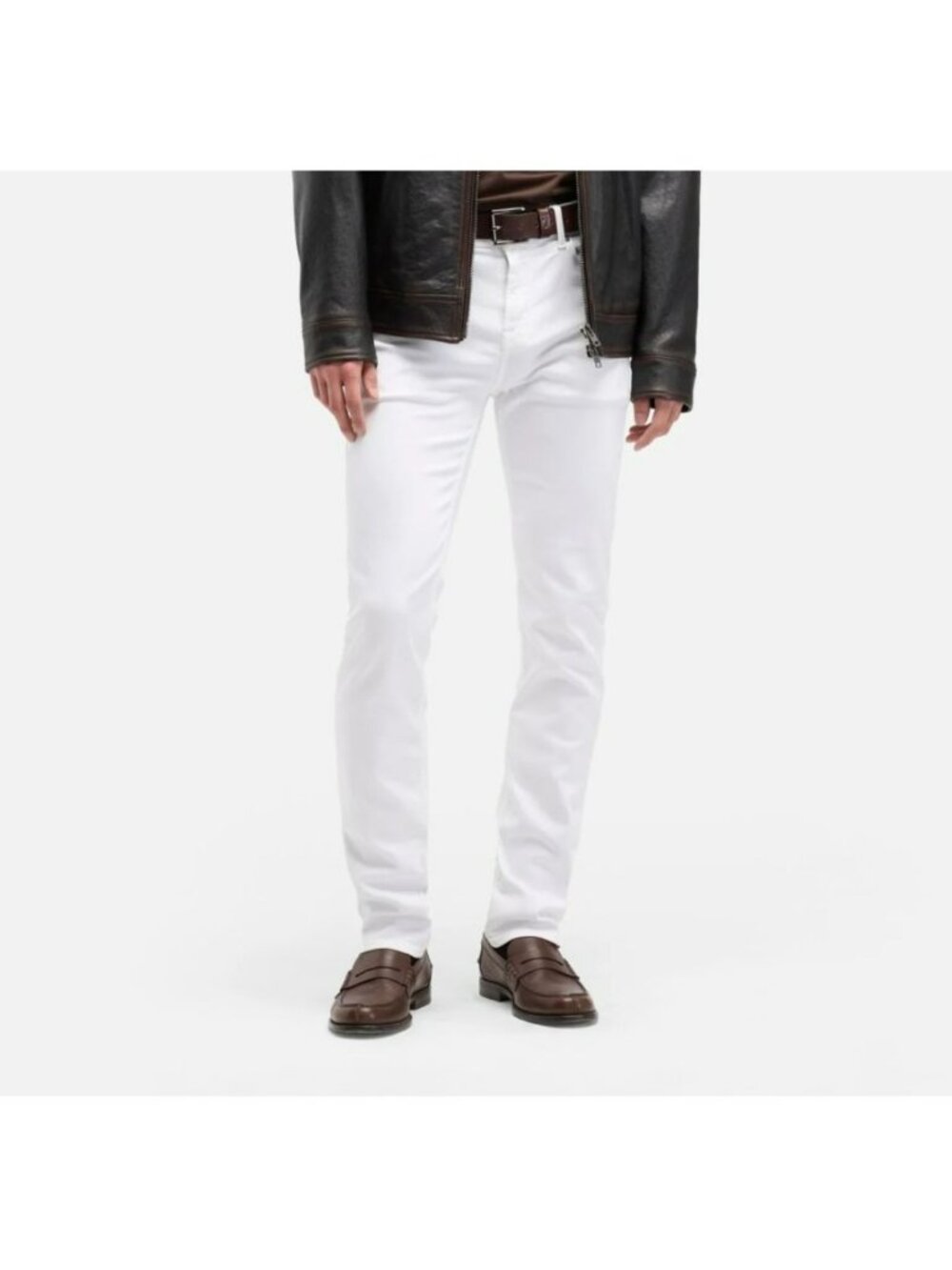 NEW 7 For All Mankind Slimmy Cotton Blend Denim Jeans Mens 36 White